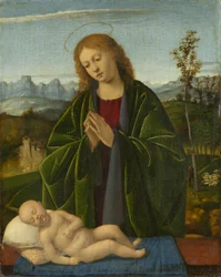 Madonna, die das Kind anbetet, um 1520